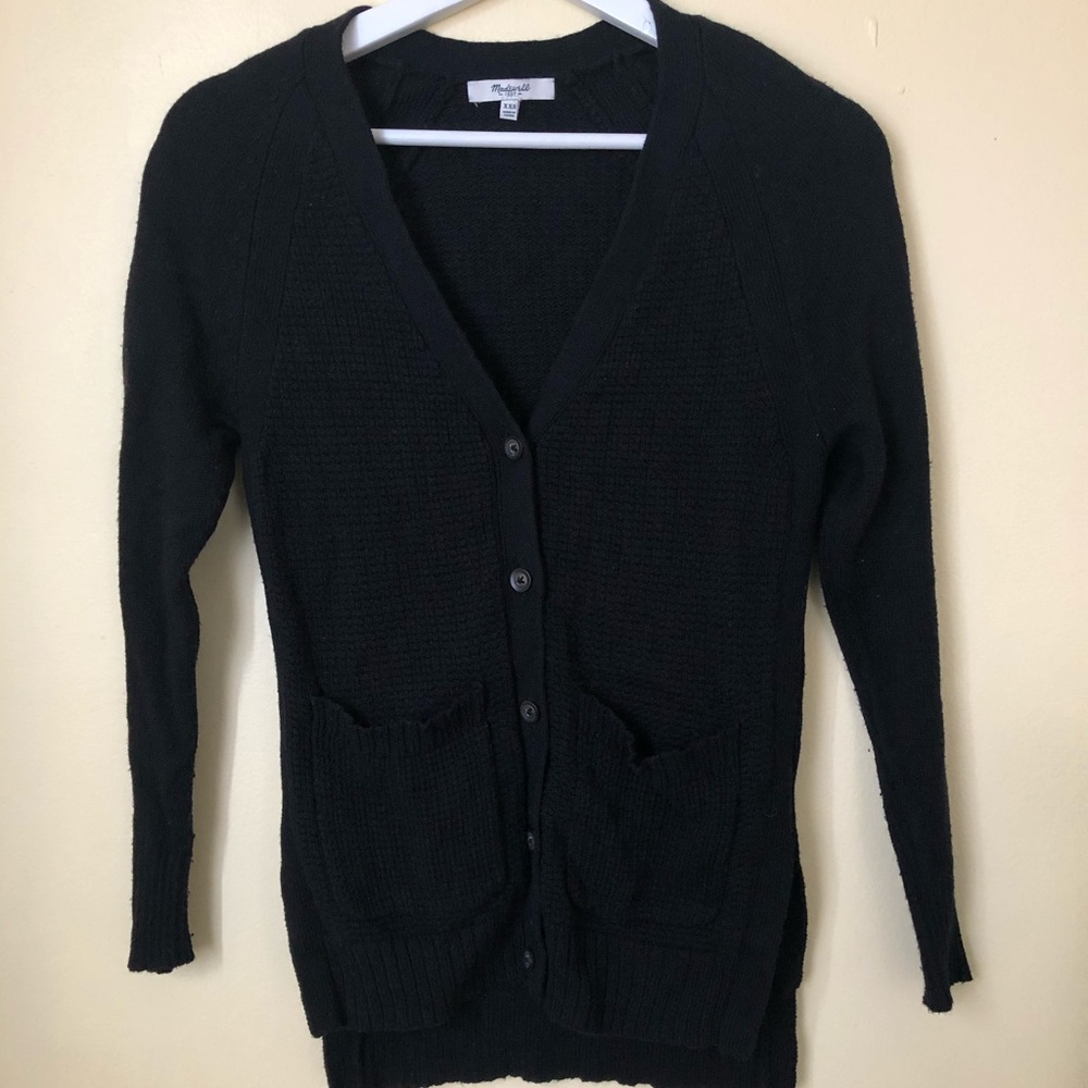Madewell Texture Knit Black Cardigan XXS